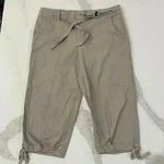 Walt Disney World Capri Pants Khaki Safari Belted Tie Hem Mickey Mouse Womens XL Photo 0
