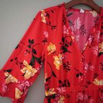 Old Navy  L Vibrant Floral Boho Faux Wrap Mini Dress Photo 7