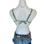 Lovewave Revolve Triangle Chain Bikini Top Sage Green MEDIUM Bralette String $88 Photo 4