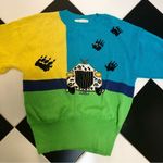 Vintage Escada Sweater Embroidered Car and Sequined Paw Prints, Sz 42 US L Photo 4