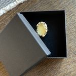 House of Harlow Statement Cocktail Ring gold tone and pale yellow stone, size 7 Photo 13