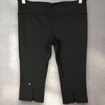 Lululemon Gather & Crow Crop Leggings Womens 8 Black Split Hem Athleisure Yoga Photo 0