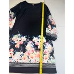 Lori Michaels Black Floral Print Long Sleeve Sheer Dress 6 Photo 6