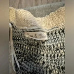 Hem & Thread  blue and cream patterned fringe cardigan size S/M Photo 4