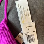 l*space NWT L* Winnie Bikini Top Large Bright Fuchsia Ribbed Pointelle - Small Photo 2