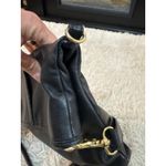 Tory Burch Black Leather Foldover Convertible Shoulder Crossbody Bag Gold Logo Photo 3