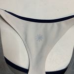 Athleta Triple Dare Racerback Navy Gray White Sports Bra W-120 Size Small Photo 4