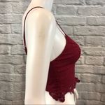 Free People  Burgundy Crochet Bradley Crop Top Photo 6