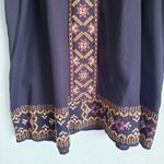 ZARA  Black Embroidered Balloon Sleeve Linen Dress Photo 6