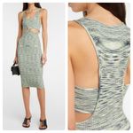 JONATHAN SIMKHAI Colleen Space Dye‎ Cutout Tank Dress In Basil Space Dye XS Green Photo 2
