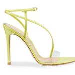 Gianvito Rossi Patent Leather Clear-Strap Asymmetric Sandals Lime Women's 37 / 7 Photo 1