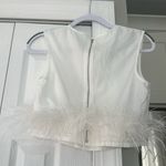 Missguided Misguided White Feather Trim Top Photo 4