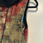 Paisley & Sage Sz: S Abstract Colorful Full Zip Reversible Vest w/pockets. Red Photo 9