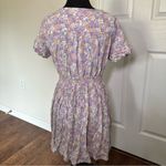 Hesperus Pink and Purple Floral Short Sleeve V-Neck Mini Sundress Photo 3