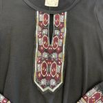 Free People X Marion Embroidered Thermal Waffle Knit Long Sleeve Cuff Top Black Photo 7