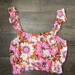 Lila Rose Lily Rose Floral Ruffle Boho Crop Top Junior’s Large Photo 0