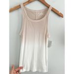 Aerie | NWT Ombre No BS Everyday Tank Ribbed Basic Scoop Neck | Tan White | XS Photo 2
