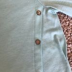 Buttons Baby Blue Quarter Sleeve Top with  Photo 2