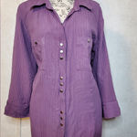 Christopher & Banks  Plum Button-Down Shirt Size:2X Photo 0