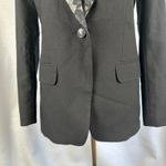 ASOS Black Blazer Women's Size 0 Floral Lace Collar One Button Party Career Photo 2