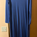 Lake Pima Cotton Navy Blue Long Sleeve Dress Size M Photo 0