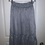 Gianni Bini Striped Maxi Ruffle Skirt Blue White Pinstripe Photo 2
