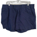 Peace & Pearls Linen Blend Navy Blue Size XXL Shorts Pull on 3.5" Inseam Pockets Photo 0