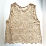 ZARA  Elegant Tan Lace Sleeveless Top Women’s Sz 26 Small Photo 1