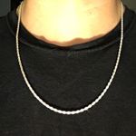 Solid Silver Chain Rope Chain 22in 2mm .925 Italy Photo 0