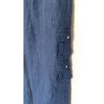 VTG IC Collection Lagenlook Asymmetrical Linen Chambray Zip Shirt Skirt Set XL Blue Photo 7