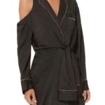 Alexander Wang EUC  Black Pin Striped Pajama Wrap Dress 4 $895 Zip Edges Photo 1