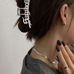 Boutique Korean Large Metal Hollow Silver Hair Claw Barrette Photo 2