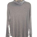 American Eagle  Long Sleeve Ribbed Mock Neck Tunic Top Gray Size Large Photo 0