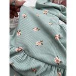 Jessica Simpson Floral Tiered Dress Sage Green SMALL Womens Shorts Sleeve NWOT Photo 4