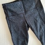 Lululemon  Leggings Womens 6 Black Blue Crop Capri 19" Train Times Running Mesh‎ Photo 1