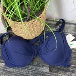 Calvin Klein Blue Convertible Strap Underwire Contour Bikini Bathing Suit Top L Photo 2