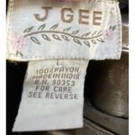 VTG J Gee India Black Crinkle Rayon Embroidered Maxi Dress L Boho Cottagecore Size L Photo 9