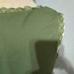 Pinkm Style Olive Green Lace Trim V Neck Sleeveless Lined Stretchy Bodysuit XXL Photo 5