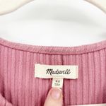 Madewell  Womens Casual Button Front Ribbed Short Sleeve Mini Dress‎ XS Rose Pink Photo 5