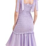 Especia Maternity Lavender Celeste Dress Size XL Smocked Flounce Hem Boho Purple Photo 2