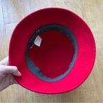 Betmar Women’s Valerina Red Wool Hat with Black Leather Bow Photo 6