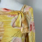 Pendleton Blouse Top L Silk Blend Floral Boatneck Tie 3/4 Sleeve Ribbed Womens Photo 2