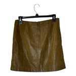 Free People ‎ Skirt Women 6 Brown Olive Modern Femme Vegan Leather A Line Mini Photo 2