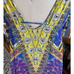 Camilla 100% Silk Swarovski Beaded V-Neck Bright Print Maxi Dress Size Medium/Lg Photo 7