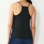 Nine West  XS black lace trim v-neck cami adjustable straps satin construction Photo 11