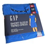 Gap  Short Sleeve Tiered Lightweight Cotton Jersey T-Shirt Mini Dress XL Blue Photo 0