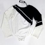 Peppermayo NEW Pepper Mayne M Contrast Seamless Bodysuit Black White Colorblock Leotard Photo 1