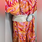 Gibson Latimer Gibson & Latimer Tropical Pink & Orange Puff Sleeve Maxi Dress Size XL Photo 7
