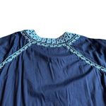 Soft Surroundings Navy Embroidered Tunic Mini Dress Short Sleeve Size 2X Women's Photo 7