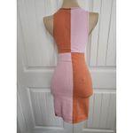 Princess Polly  Sienna Tank Bodycon V Neck Mini Dress Orange & Pink Sz S/M Photo 3